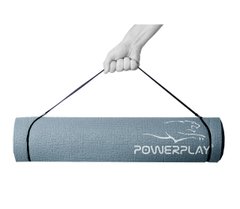Килимок для йоги та фітнесу PowerPlay 4010 (173*61*0.6) Сірий