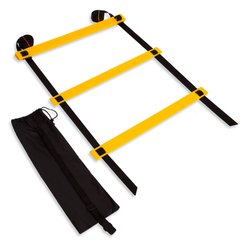 Координационная лестница дорожка для тренировки скорости 3м (6 перекладин) SP-Sport C-4893 (р-р 3мx0,52мx4мм, черный-желтый)