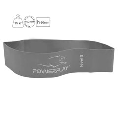 Фітнес-резинка PowerPlay 4140 Level 3 (600*60*1.0 мм, 15 кг) Сіра