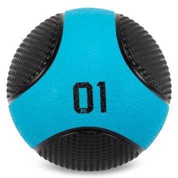 М'яч медичний медбол Medicine Ball LiveUpLP8112-1 1кг чорний-синій