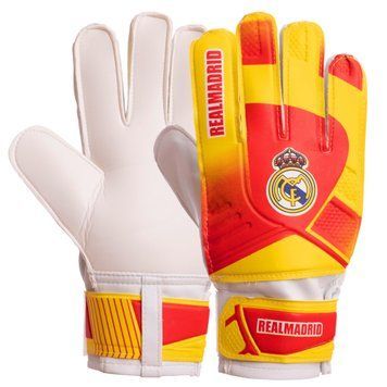 Перчатки вратарские FB-6460-1 REAL MADRID (PVC, р-р 8-10, красный-желтый)