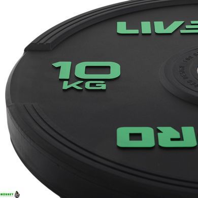 Бамперные диски резиновые Bumper Plates LiveUp LP8331-10 &oslash;50.5мм 10кг черный