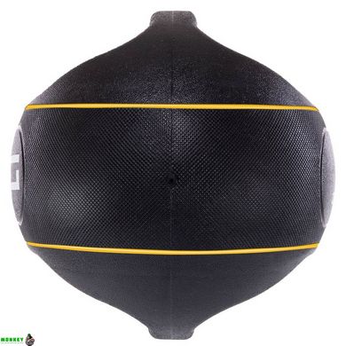 Мяч медицинский медбол с двумя ручками Zelart TA-7827-4 вес-4кг d-25см черный-желтый