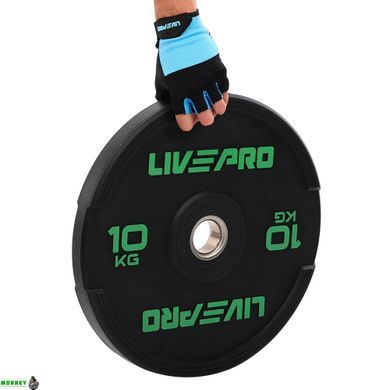 Бамперные диски резиновые Bumper Plates LiveUp LP8331-10 &oslash;50.5мм 10кг черный