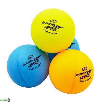 Набір м'ячів для настільного тенісу DUNLOP NITRO GLOW 40+ MT-679213 6шт різнокольоровий