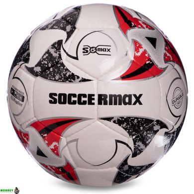 Мяч футбольный SOCCERMAX FIFA FB-0003 №5 PU белый-серый-красный
