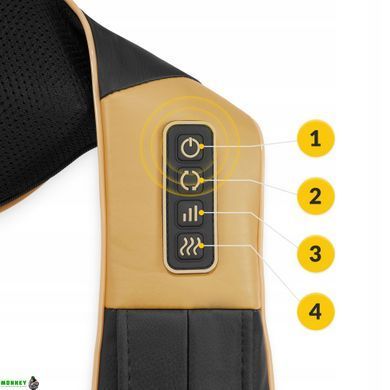 Накидка-масажер 4FIZJO Shiatsu Ultra+ для шиї та спини, акумуляторний Black/Gold (P-5907739319081)
