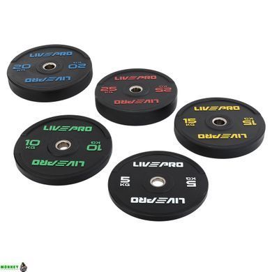 Бамперные диски резиновые Bumper Plates LiveUp LP8331-10 &oslash;50.5мм 10кг черный