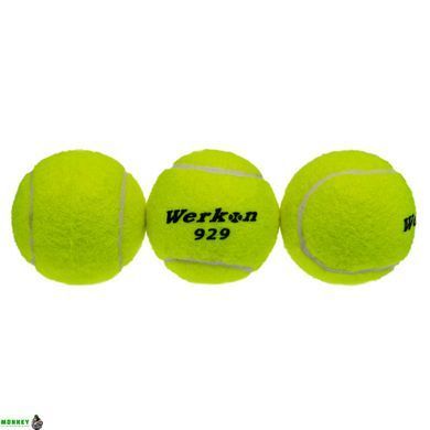 Мяч для большого тенниса Werkon 9575 3шт салатовый