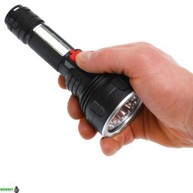 Ліхтарик ручний світлодіодний X-BALOG FL-078-9 (пластик, 9 LED, COB, USB-вхід, р-р 16,3 х6, 3см, чорний)