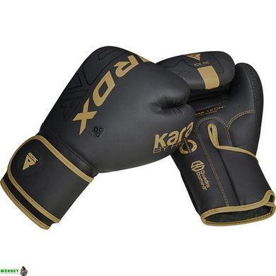 Боксерские перчатки RDX F6 Kara Matte Golden 10 унций (капа в комплекте)