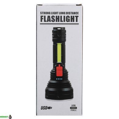 Ліхтарик ручний світлодіодний X-BALOG FL-078-9 (пластик, 9 LED, COB, USB-вхід, р-р 16,3 х6, 3см, чорний)