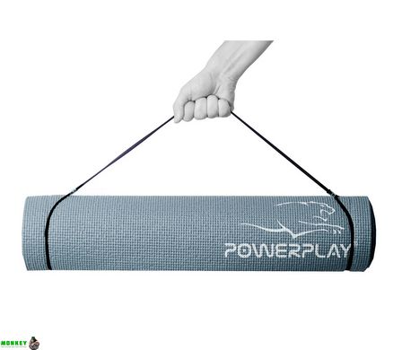 Коврик для йоги и фитнеса PowerPlay 4010 (173*61*0.6) Серый