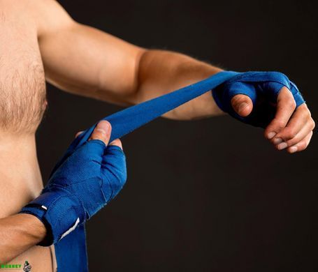 Бинты для бокса PowerPlay 3047 Синие Lycra (спандекс) (4,5м)