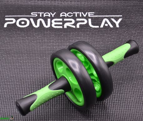 Колесо для преса подвійне PowerPlay 4327 Dual-Core Ab Wheel Чорно-зелене