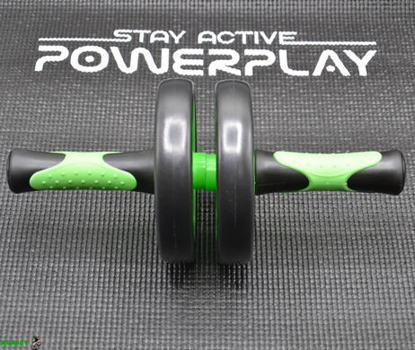 Колесо для преса подвійне PowerPlay 4327 Dual-Core Ab Wheel Чорно-зелене