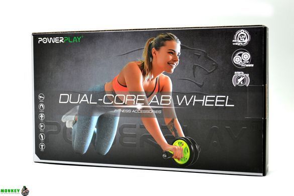 Колесо для преса подвійне PowerPlay 4327 Dual-Core Ab Wheel Чорно-зелене