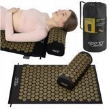 Коврик акупунктурный с валиком 4FIZJO Classic Mat Аппликатор Кузнецова Black/Gold (P-5907739314987)