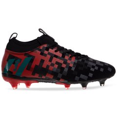 Бутсы футбольная обувь OWAXX JP01-BB-2 BLACK/CYAN/RED размер 38-43 (верх-PU, подошва-RB, черный-красный-мятный)
