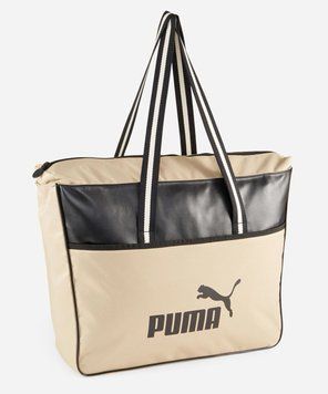 Сумка спортивная Puma Campus Shopper 15L черный, бежевый Уни 31х41х12 см