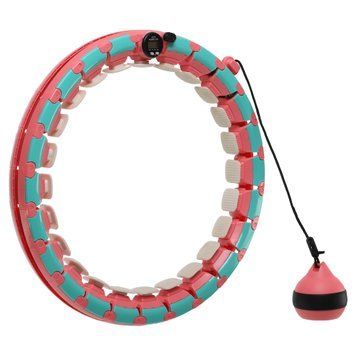 Обруч розумний масажний не падаючий розбірний Zelart FI-9659 Smart Weighted Hulа бірюзовий-рожевий