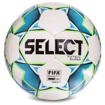 Мяч для футзала SELECT FUTSAL SUPER FIFA №4 белый-зеленый-синий