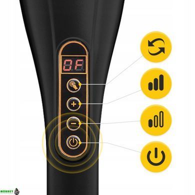 Ручной вибрационный массажер для тела 4FIZJO Long Stick 7 в 1 Black (P-5907739319142)