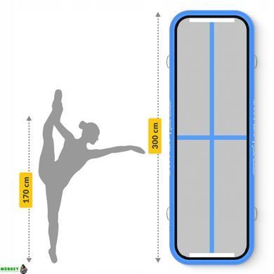 Мат гімнастичний надувний 4FIZJO Air Track Mat 300 x 100 x 15 cм White/Blue (P-5907739311771)