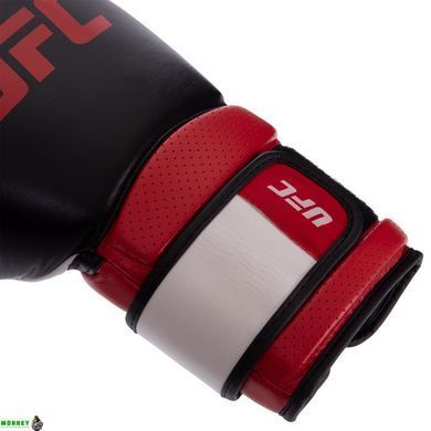 Боксерські рукавиці шкіряні UFC PRO Training UHK-69990 14 унцій червоний-чорний