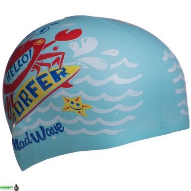 Шапочка для плавания детская MadWave Junior SURFER M057912 Белый