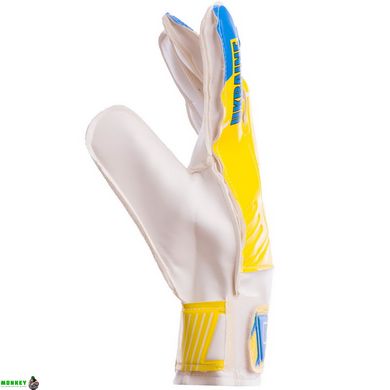 Перчатки вратарские UKRAINE BALLONSTAR FB-0187-4 размер 8-10 желтый-голубой