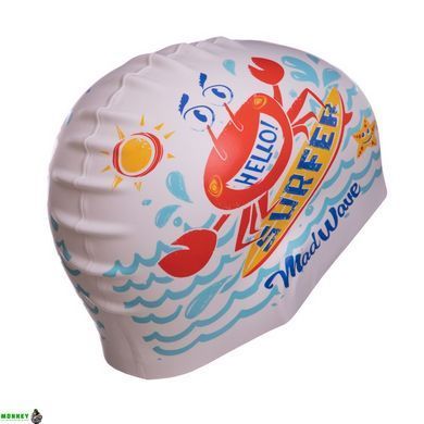 Шапочка для плавания детская MadWave Junior SURFER M057912 Белый