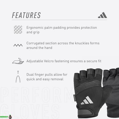 Рукавички для тренінгу Adidas Performance Gloves чорний Уні S