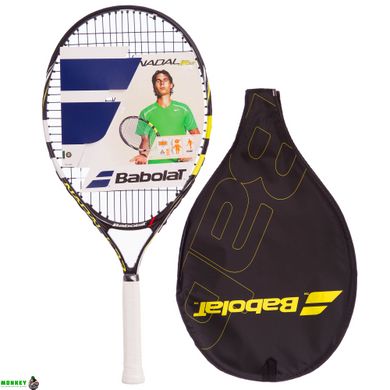 Ракетка для большого тенниса юниорская BABOLAT 140132-142 NADAL JUNIOR 23 черный-желтый