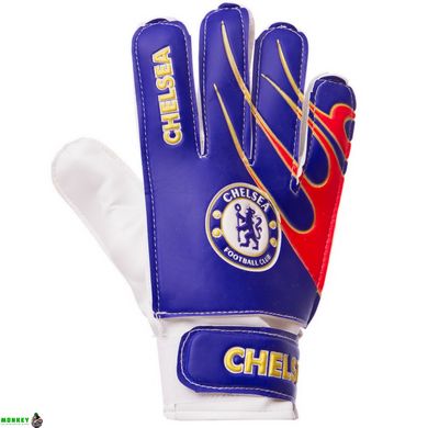 Воротарські рукавиці дитячі CHELSEA BALLONSTAR FB-0029-03 розмір 5-7 синій-червоний