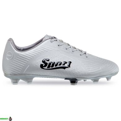 Бутсы футбольная обувь SPORT SG-301041-4 SILVER/BLACK/WHITE размер 40-45 (верх-PU, подошва-термополиуретан (TPU), серебряный-черный)