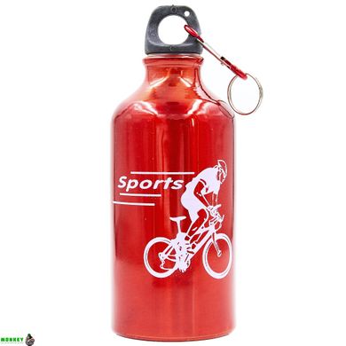 Пляшка для води алюмінієва спортивна з карабіном SP-Planeta 400 мл 370-01 SPORTS (кольори в асортименті)