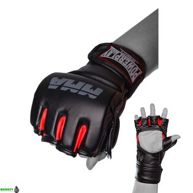 Перчатки для MMA PowerPlay 3053 черно-красные S/M
