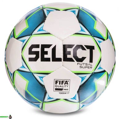 М'яч для футзалу SELECT FUTSAL SUPER FIFA №4 білий-зелений-синій