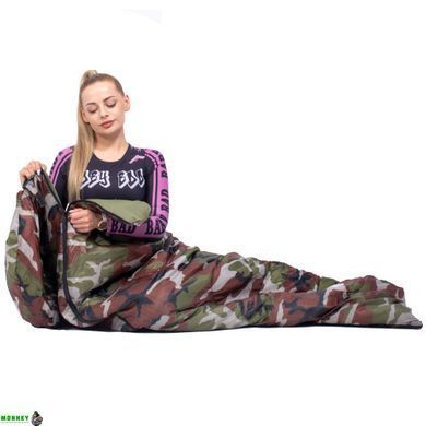 Спальний мішок (спальник) Springos 2 в 1 CS0041 +8 ...+20 &deg;C R Khaki/Green