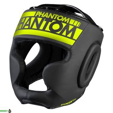 Боксерский шлем Phantom APEX Full Face Neon One Size Black/Yellow (капа в подарок)