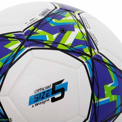 Мяч футбольный №5 TPU+EVA Клееный LI-NING LFQK695-1 (клееный, белый-синий)