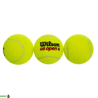 Мяч для большого тенниса WILSON US OPEN WRT106200 3шт салатовый