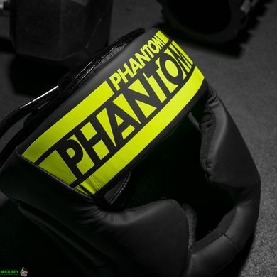 Боксерский шлем Phantom APEX Full Face Neon One Size Black/Yellow (капа в подарок)