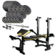 Набор Besport PowerPro 109кг с прямым грифом и скамьей WB-004