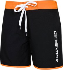 Плавки-шорты для парней Aqua Speed ​​EVAN JUNIOR 7530 черный, оранжевый Дет 140-152см