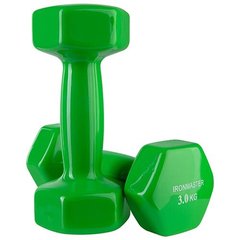 Гантели виниловые IronMaster 3 кг Зеленые