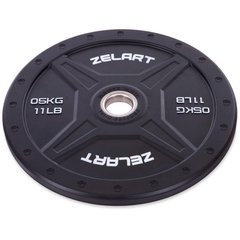 Бамперные диски для кроссфита Bumper Plates резиновые d-51мм Zelart TA-2258-5 5кг (d-45см,черный)