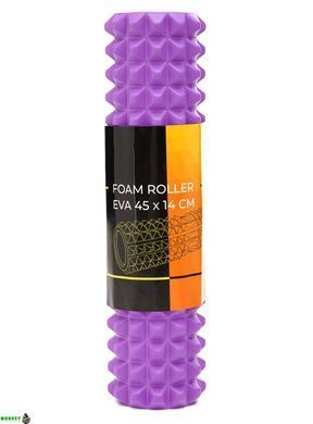 Массажный ролик Cornix EVA 45 x 14 см (валик, роллер) XR-0333 Violet