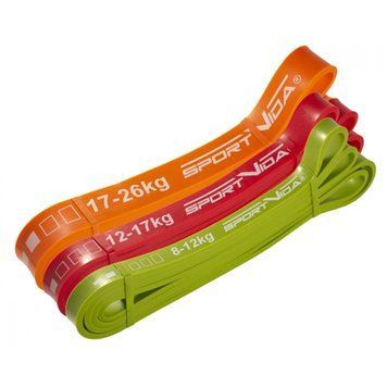 Резина для тренировок (резина для фитнеса и спорта) SportVida Power Band 3 шт 8-26 кг SV-HK0190-5